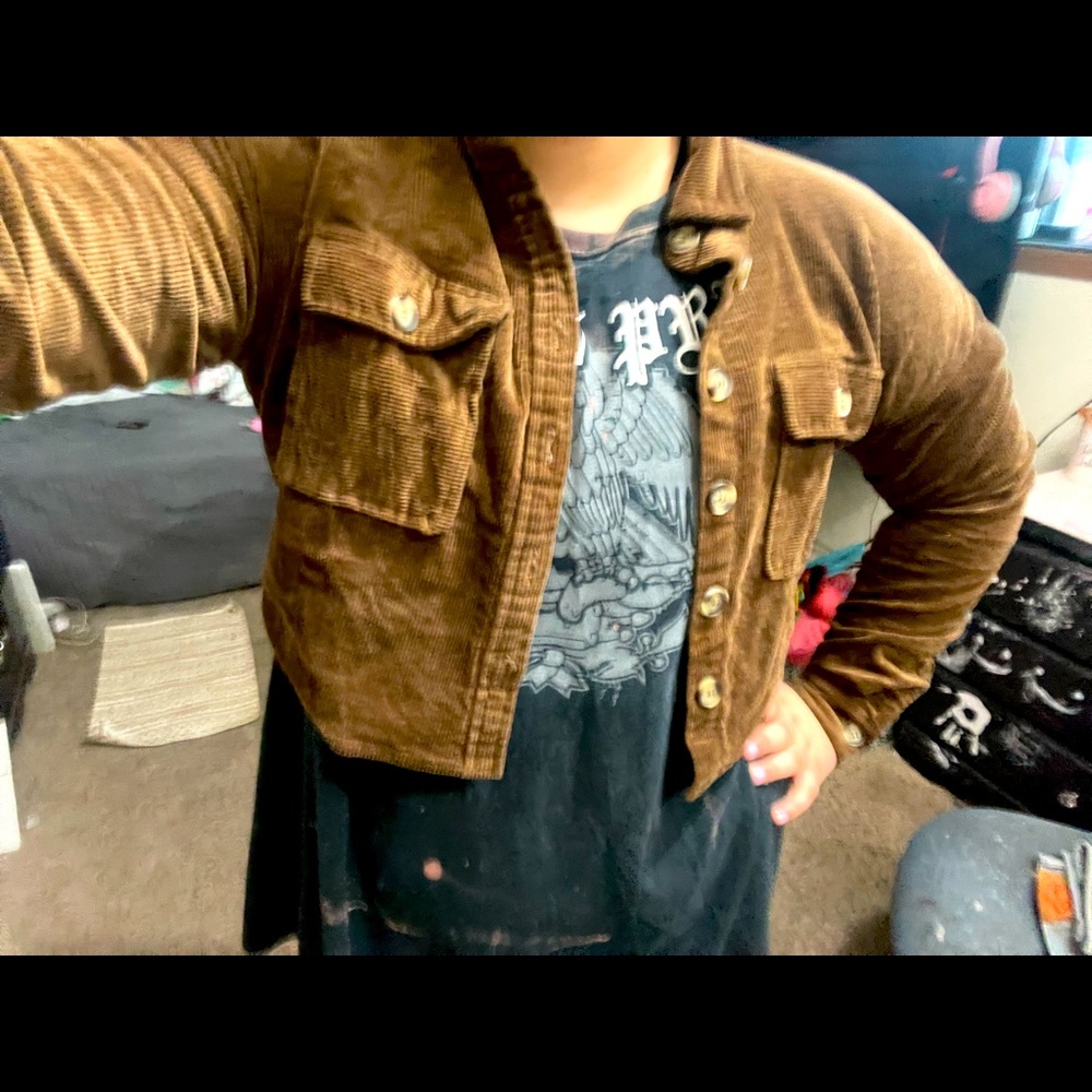 Lumiere Button Crop Top Jacket (goth cottagecore emo cosplay.)